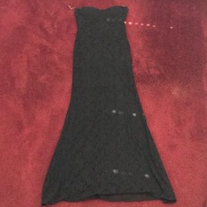 long lace black dress